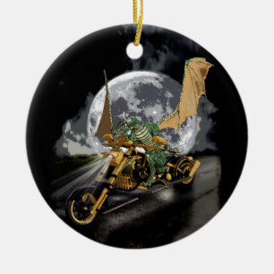 Drag-tävla Dragon och Måne Fantasy Artwork Julgransprydnad Keramik