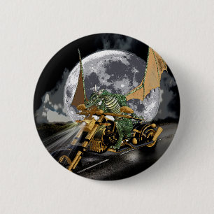 Drag-tävla Dragon och Måne Fantasy Artwork Knapp