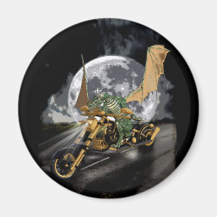 Drag-tävla Dragon och Måne Fantasy Artwork Magnet
