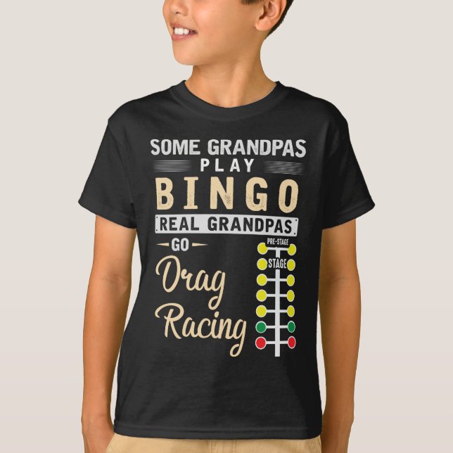 Drag Tävla Grandpa Mechanic Dragster Grandfather T Shirt (Framsida)
