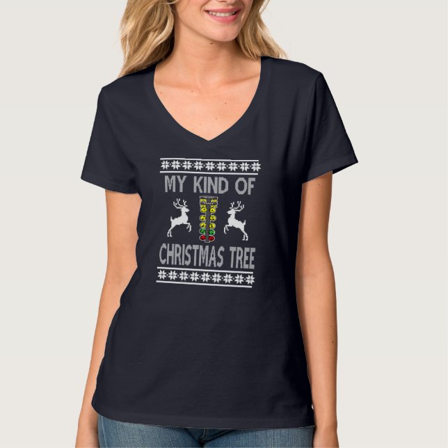 Drag Tävla Julgran Sweater T Shirt (Framsida)