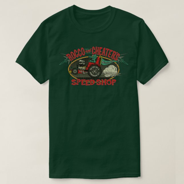 Drag Tävla Rocco & Cheaters Speed Shop 1944 T Shirt (Design framsida)