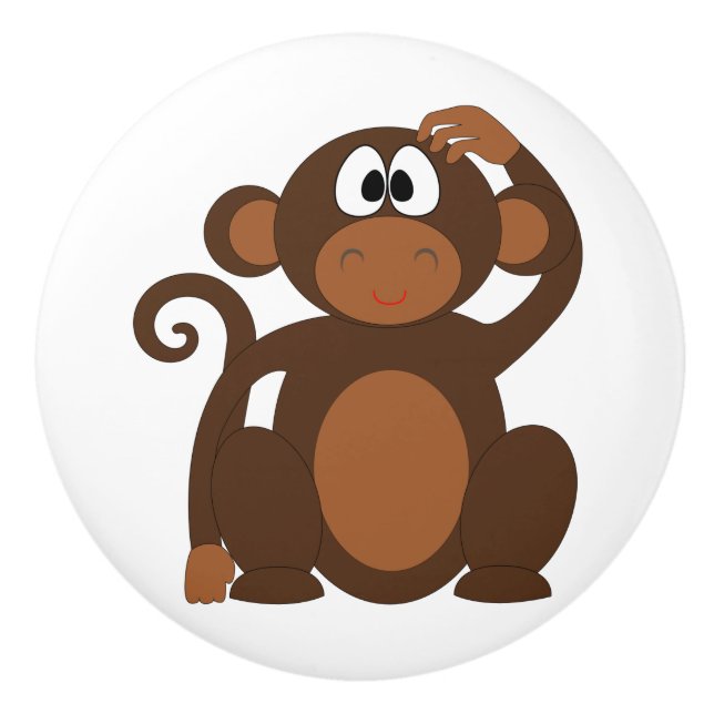 Dragat skraphuvud för brun Tecknad Knopp (Framsidan)