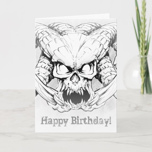 Dragenoth Demon Skull Lord Birthday Kort (Framsida)