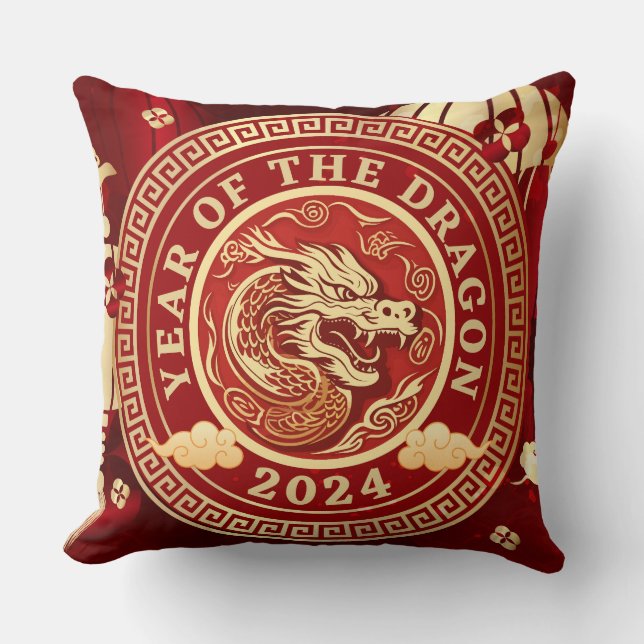 Dragens år 2024 | Kinesiskt zodiactecken Kudde (Framsida)