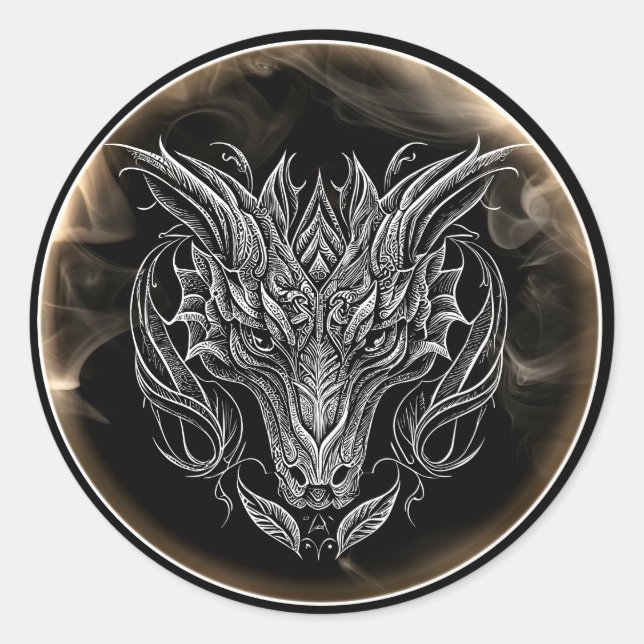 Dragens år 2024 runt klistermärke (Framsida)