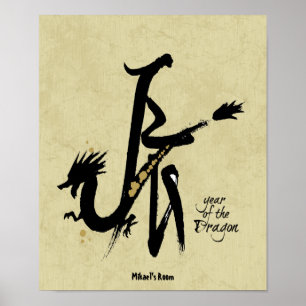 Dragens år - kinesisk zodiak poster