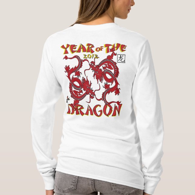 Dragens år - kinesiska draken t-shirt (Baksida)