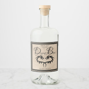 Dragens blodmärke spritflaskor etikett