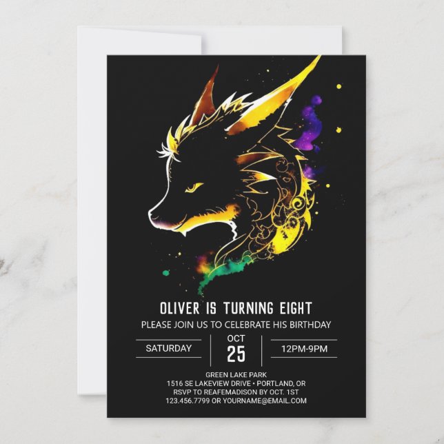 Dragens födelsedag Dreamland Inbjudningar (Framsida)