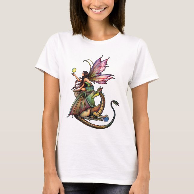 Dragens Orbs Fairy and Dragon av Molly Harrison Tee (Framsida)