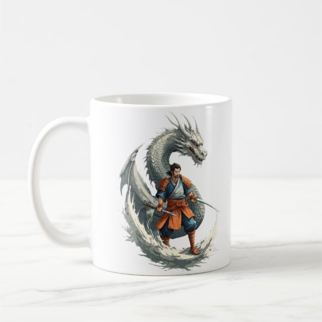 Dragens vrede: Samurai Awakens/Vintage Art Kaffemugg (Vänster)