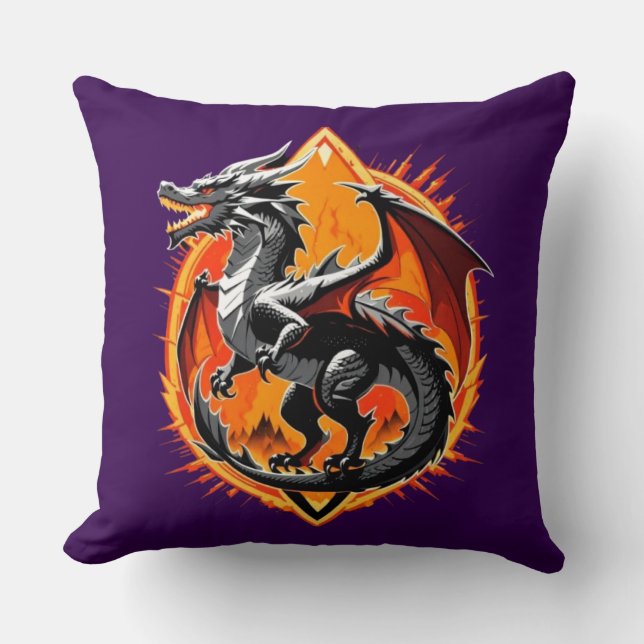 Dragens vrede: Samurai Awakens/Vintage Art Kudde (Framsida)