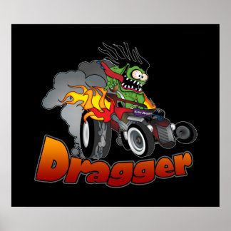 "Dragger" Hot rod Art Poster