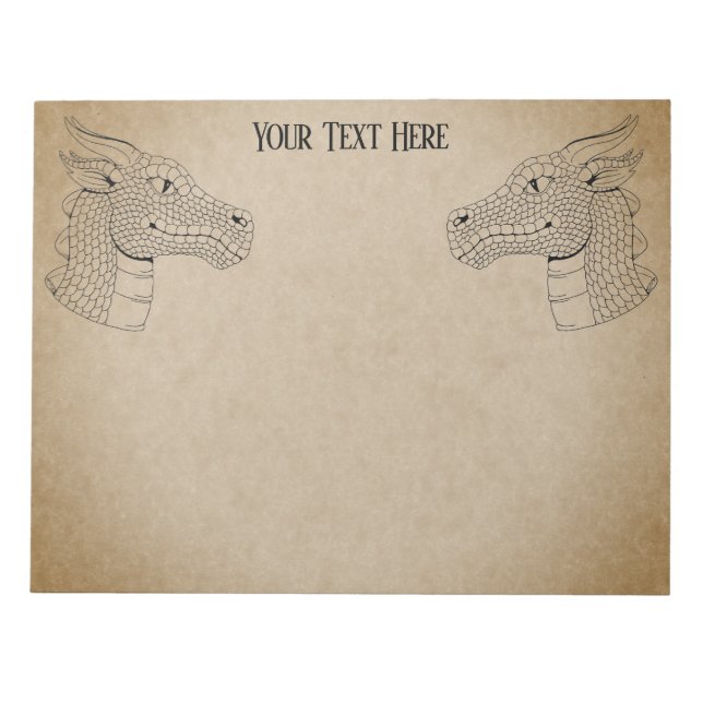 Draghuvud i profil B&W Anteckningsblock (Framsida)