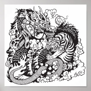 dragkamp och tigerkamp poster