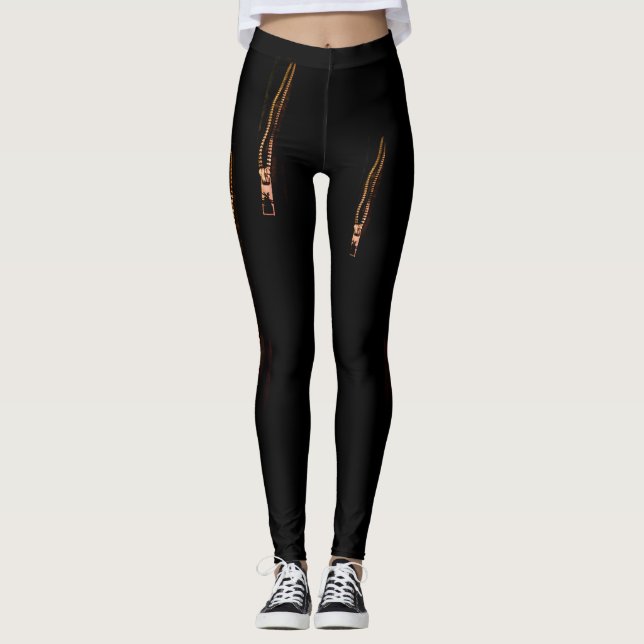 Dragkedjeleggings Leggings (Framsida)