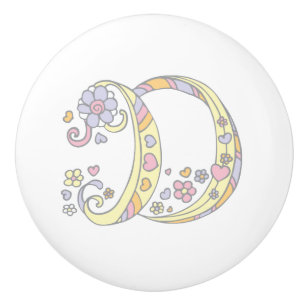 Dragknapp för dekorativt brev D-handtag i monogram Knopp