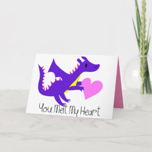 Dragkortsdragning för Cute Dragon Valentines day-V Helgkort