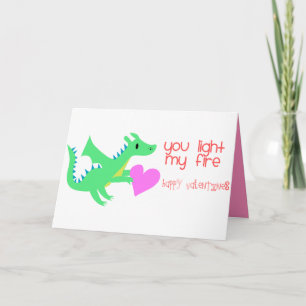 Dragkortsdragning för Cute Dragon Valentines day-V Helgkort