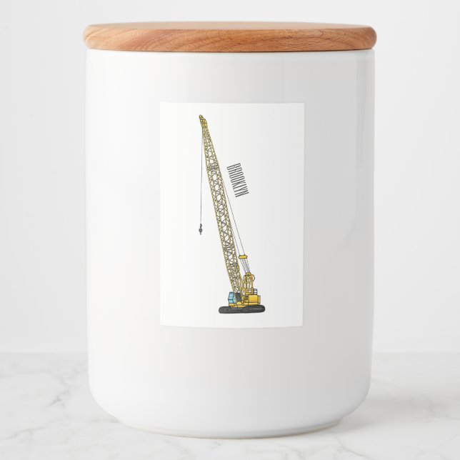 Dragline excavator cartoon illustration mat etikett (Framsida)