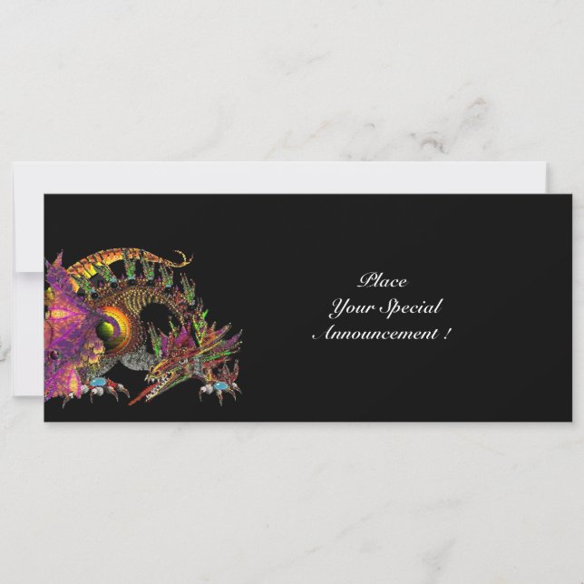 DRAGO / FANTASIDRAKE I GULD ROSA LILA SVART MEDDELANDE (Framsida)