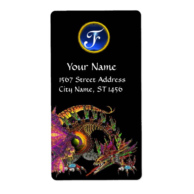 DRAGO/FANTASY DRAGON Blue Sapphire Gem Monogram Fraktsedel (Framsidan)