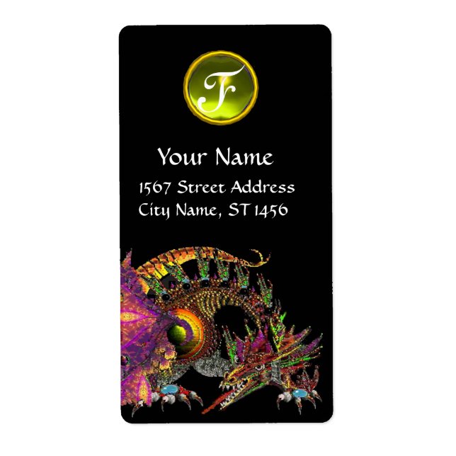 DRAGO/FANTASY DRAGON Gult Topaz Gem Monogram Fraktsedel (Framsidan)