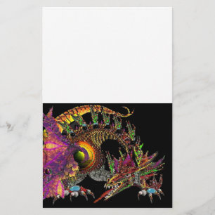 DRAGO/FANTASY GULD DRAGON IN LILA BLACK BREVPAPPER