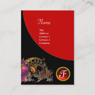 DRAGO GEM STONE MONOGRAM Black lila violet ruby Visitkort