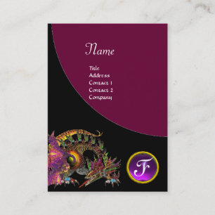 DRAGO GEM STONE MONOGRAM Black lila violet Visitkort