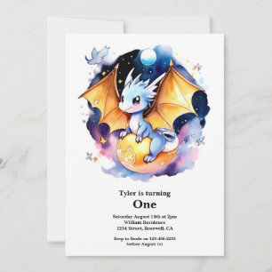 Dragon 1st Birthday Inbjudningar