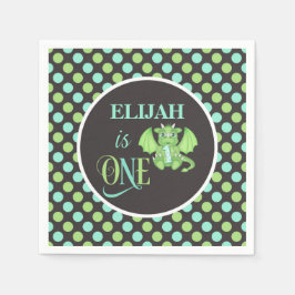 Dragon 1st Birthday Napkins - Personlig Pappersservett