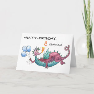 Dragon 8th Birday Card Kort