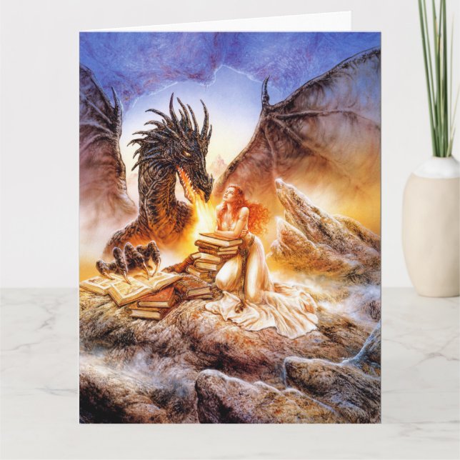 Dragon and a Dam Greeting Card Kort (Framsida)