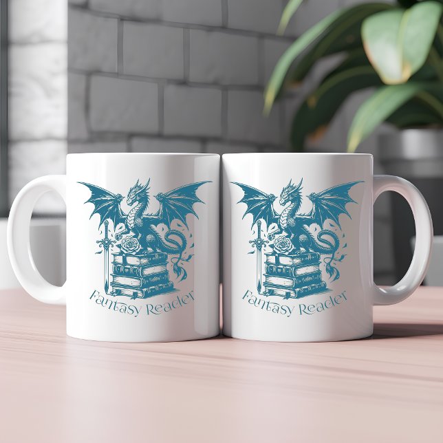 Dragon and Bokar Fantasy Reader Kaffemugg (Skapare uppladdad)