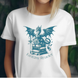 Dragon and Bokar Fantasy Reader T Shirt