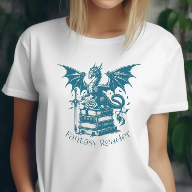 Dragon and Bokar Fantasy Reader T Shirt (Skapare uppladdad)