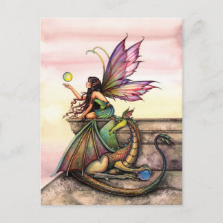 Dragon and Fairy Art Postcard av Molly Harrison Vykort