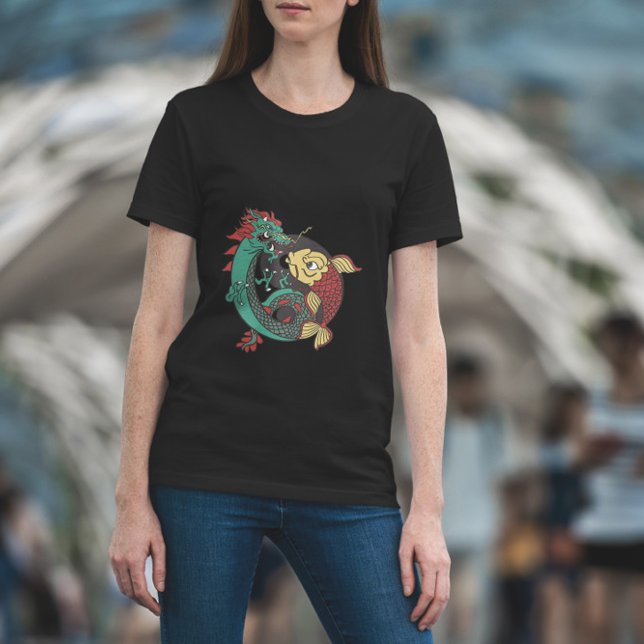 Dragon and Fish Ying Yang T Shirt (Skapare uppladdad)
