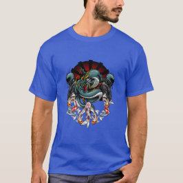 Dragon and Koi Fish Tattoo Design - Japanese Style T Shirt