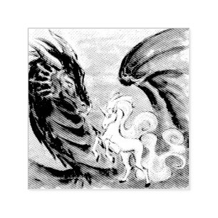Dragon and Unicorn // Courtship Självfärgande Stämpel