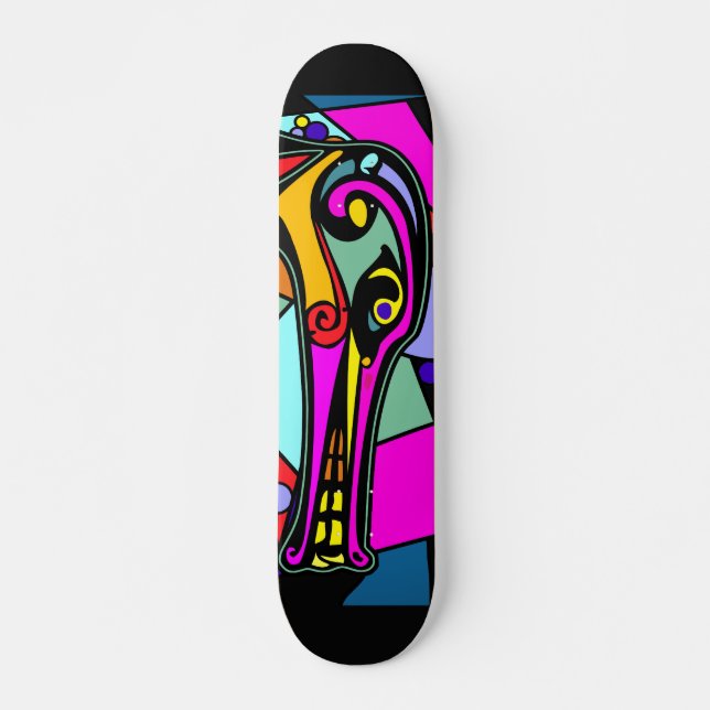 Dragon Anka | Svart bakgrund Skateboard Bräda 20 Cm (Framsida)