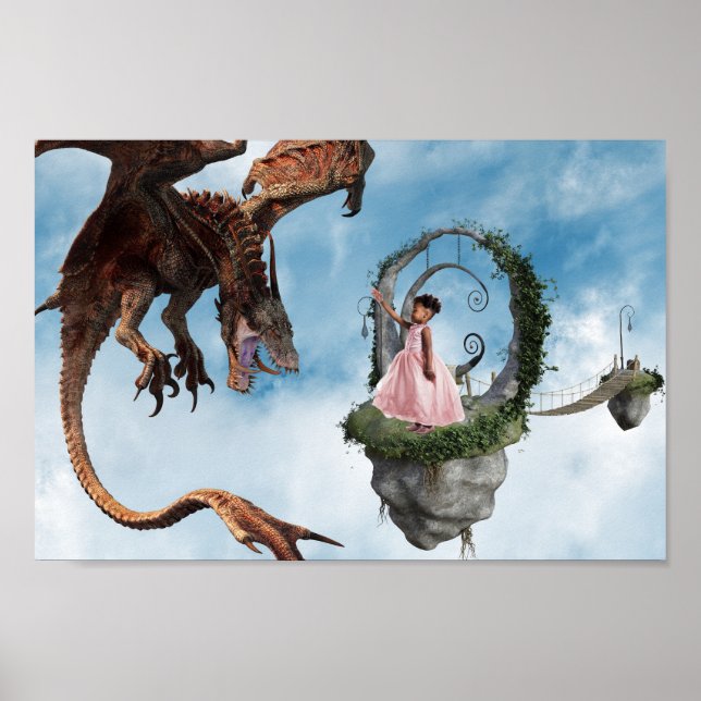 Dragon Anpassa bakgrunden för fotofotografi Poster (Framsidan)