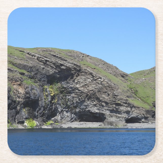 Dragon Ansikte Sten Cliffs Skye Underlägg Papper Kvadrat (Framsidan)