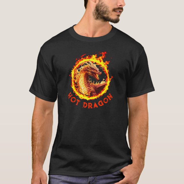 *~* Dragon AP88 Hett Dragon Ring of Fire T Shirt (Framsida)