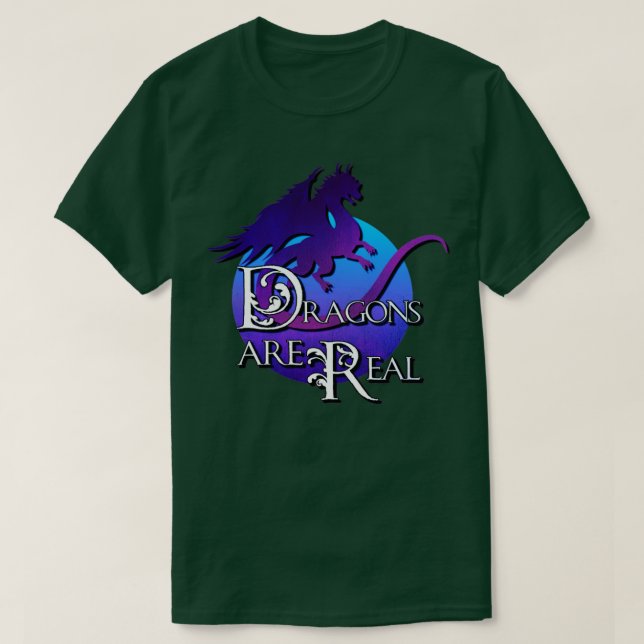 Dragon är Real Blue T Shirt (Design framsida)