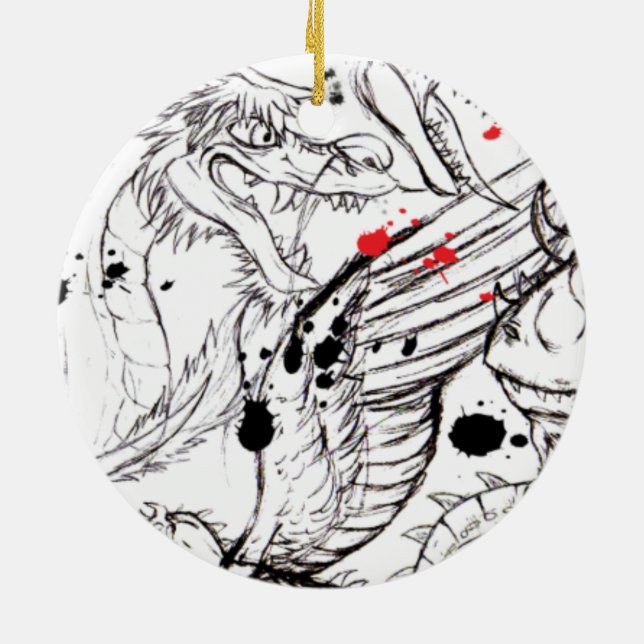 Dragon Art Julgransprydnad Keramik (Baksidan)