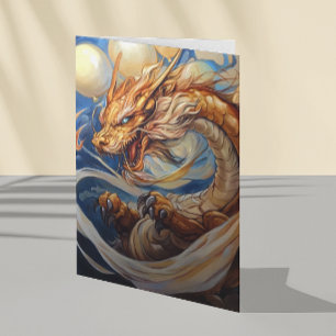 Dragon Art med födelsedagsbubblor Kort