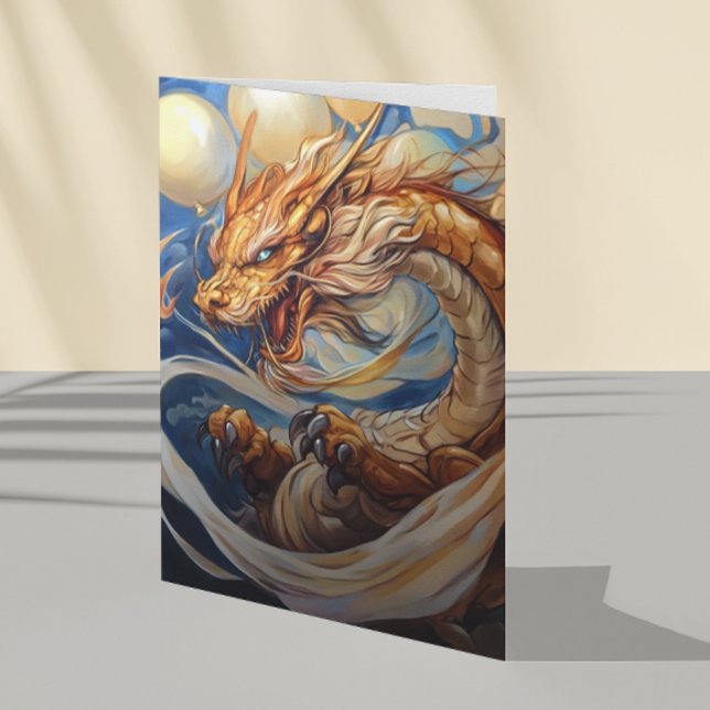 Dragon Art med födelsedagsbubblor Kort (Skapare uppladdad)